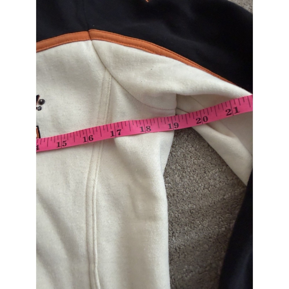 Harley Davidson Moto Jacket Womens Small Cream Black Full Zip Biker - Picture 7 of 7